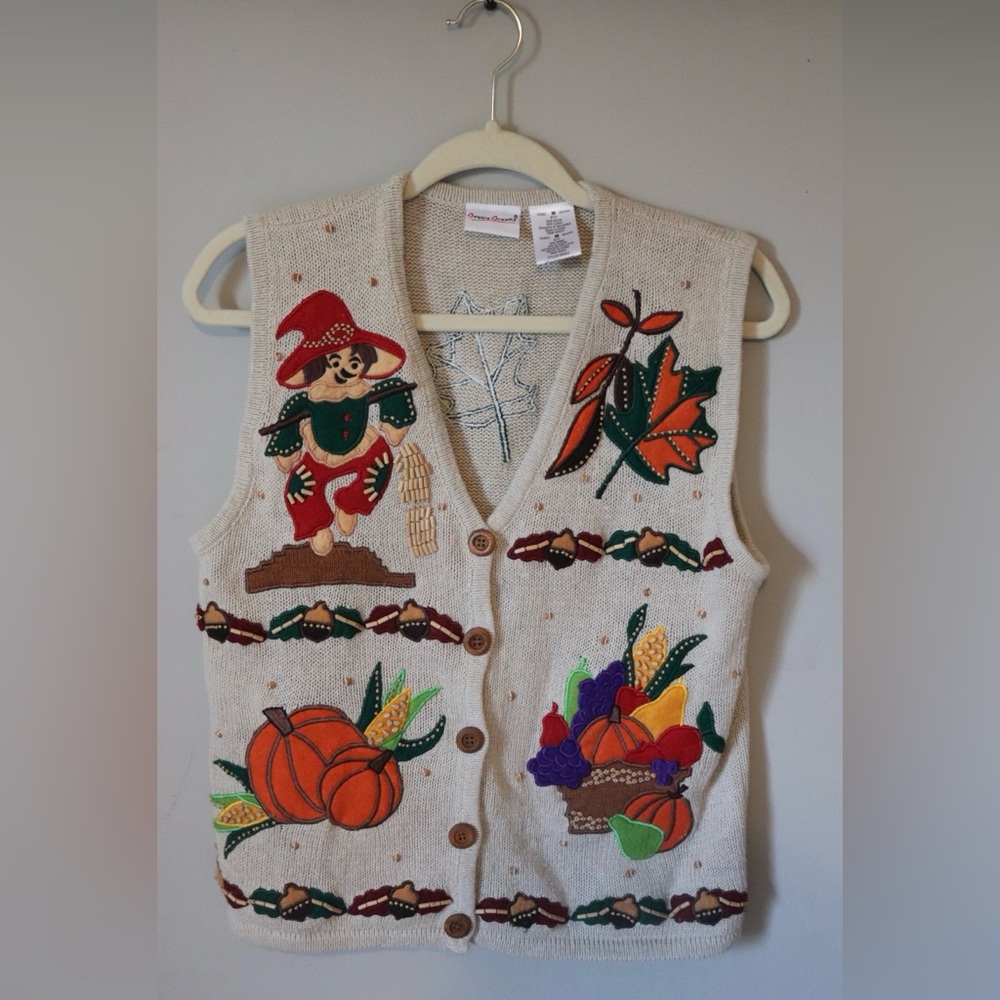 Vintage Bobbie Brooks Fall Harvest Sweater Vest 🍁